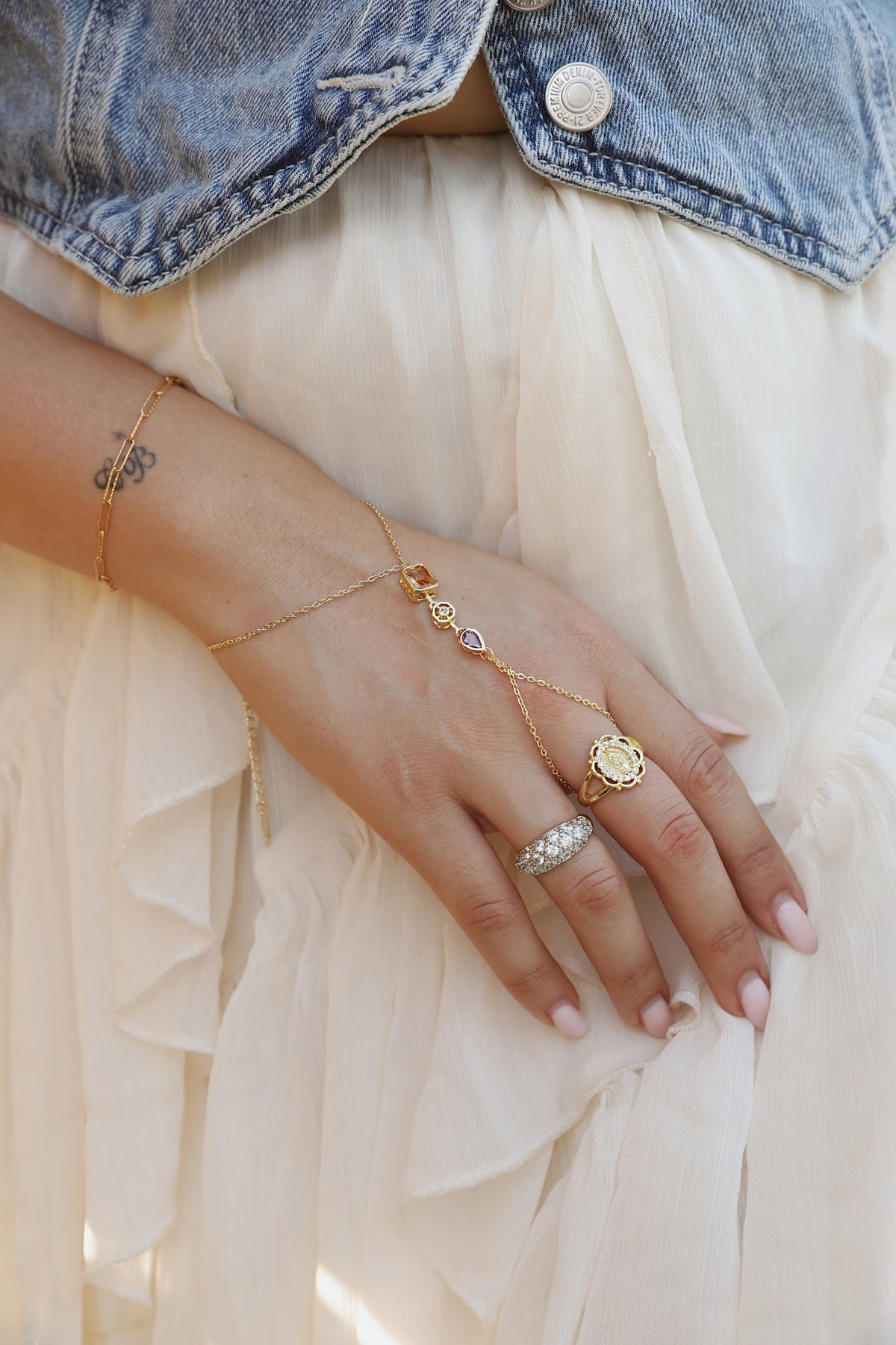 Papel Picado Hand chain Bracelet
