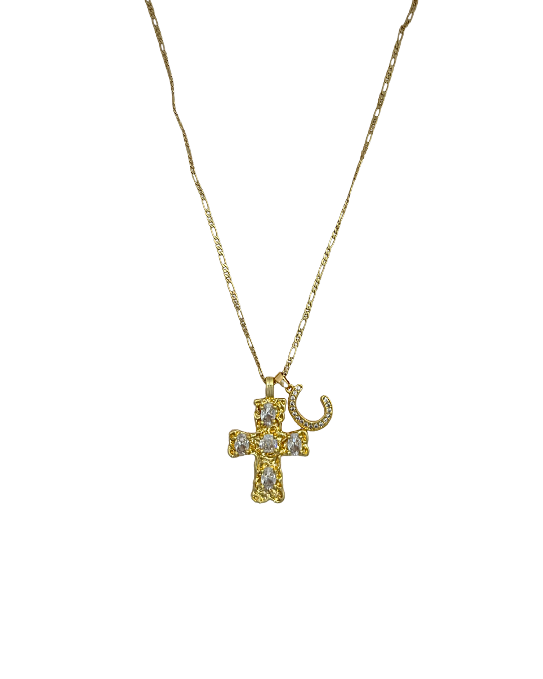 Oro Inital Cruz Necklace