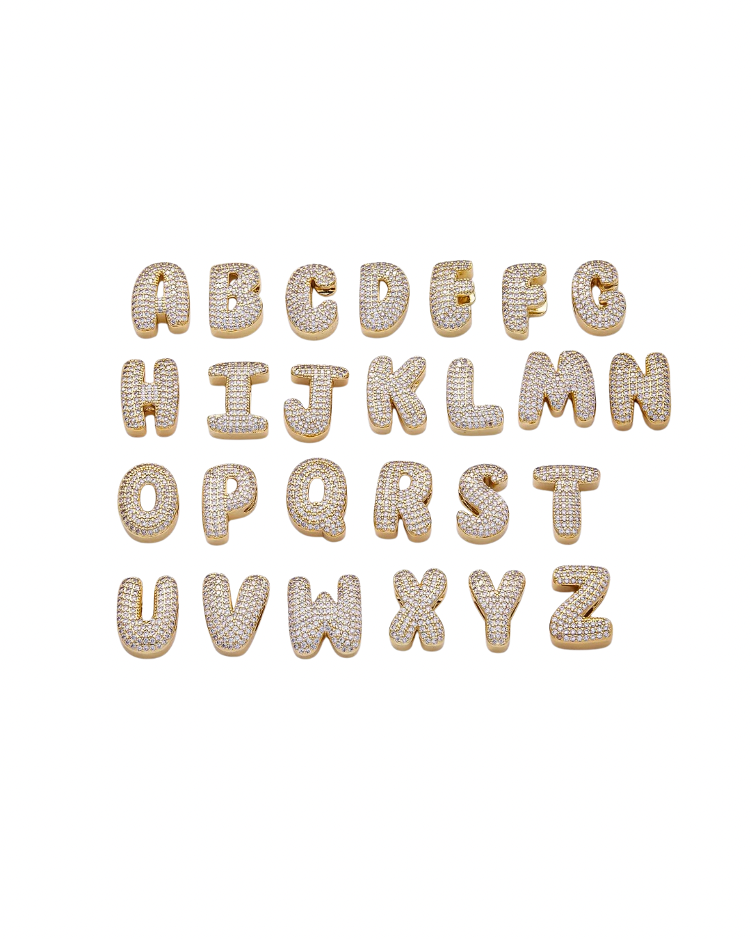 Cz Bubble Initial Necklace